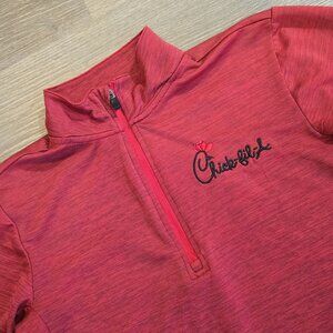 Russell Chick-Fil-A Quarter 1/4 Zip Performance Pullover Unisex Medium Red FLAW